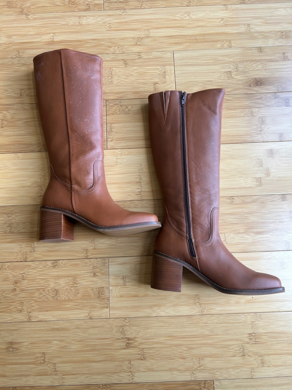 Portland Leather Patina Women's Tall Knee-High Leather Block Heel Oslo Boots